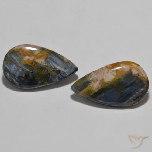 11.31ctw Natürlicher Mehrfarbig Pietersite, Birnenform, Lichtundurchlässig