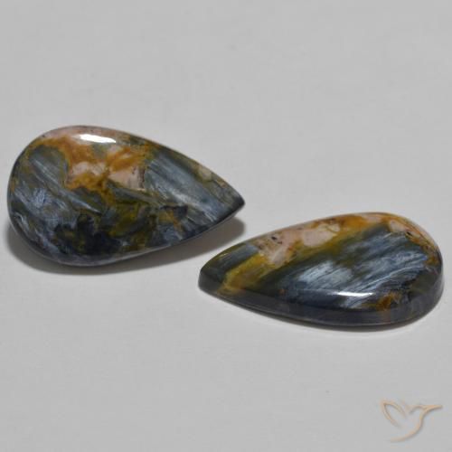 11.31 ct natürliche Mehrfarbig Pietersite-Edelsteine, Birnenform, Lichtundurchlässig