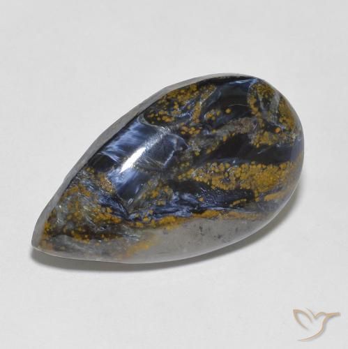 10.55ct Natürlicher Mehrfarbig Pietersite, Birnenform, Lichtundurchlässig