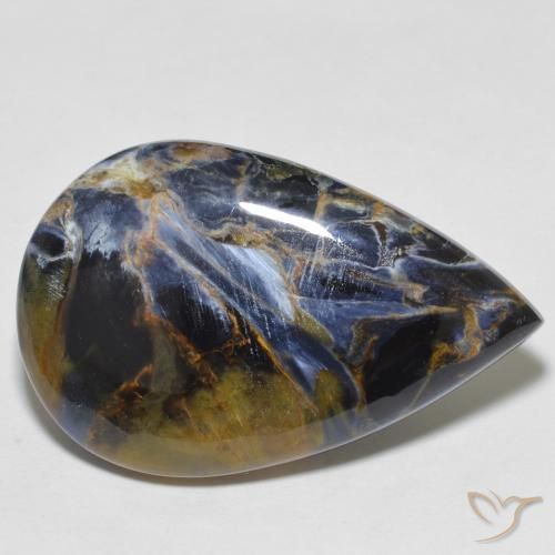 18.93ct Natürlicher Mehrfarbig Pietersite, Birnenform, Lichtundurchlässig