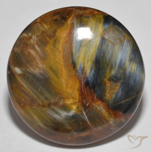 27.55ct Natürlicher Mehrfarbig Pietersite, Runden, Lichtundurchlässig