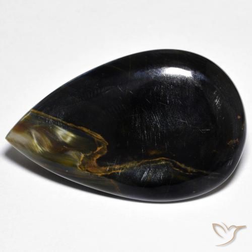 27.85ct Natürlicher Mehrfarbig Pietersite, Birnenform, Lichtundurchlässig