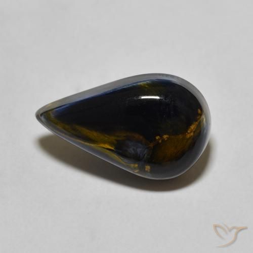 3.92ct Natürlicher Mehrfarbig Pietersite, Birnenform, Lichtundurchlässig