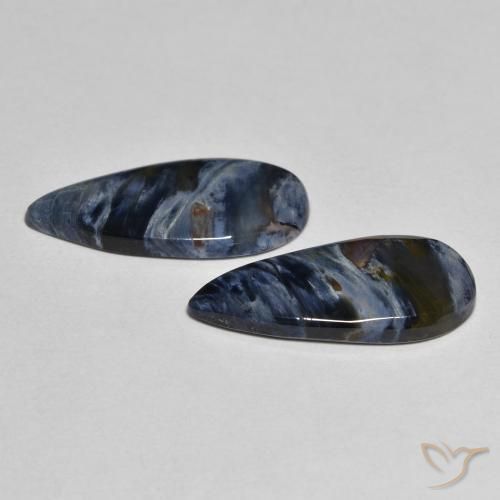 4.74 ct natürliche Mehrfarbig Pietersite-Edelsteine, Birnenform, Lichtundurchlässig