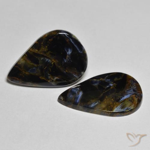 8.64 ct natürliche Mehrfarbig Pietersite-Edelsteine, Birnenform, Lichtundurchlässig