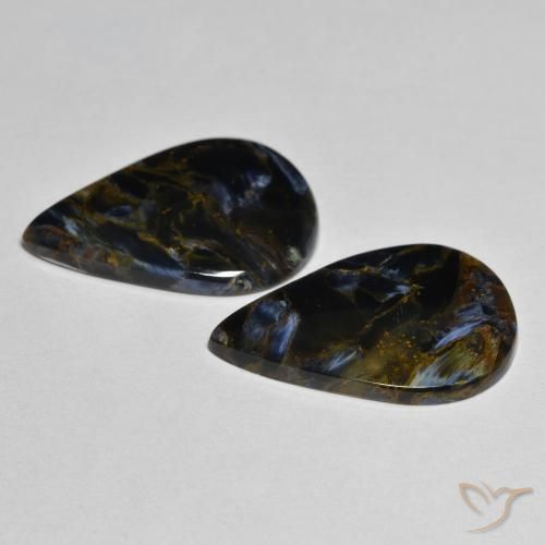 8.64 ct natürliche Mehrfarbig Pietersite-Edelsteine, Birnenform, Lichtundurchlässig