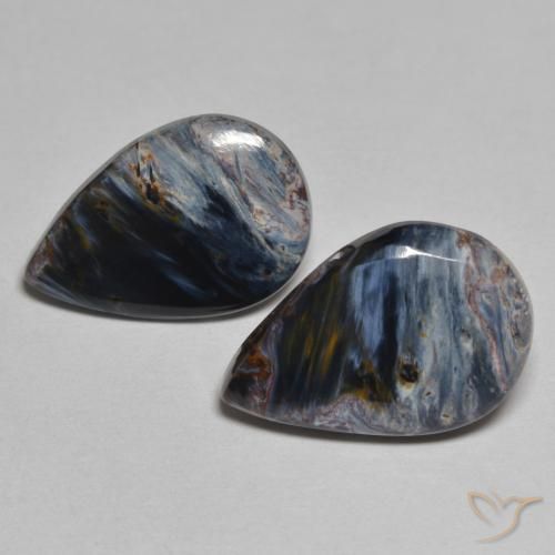 5.95ctw Natürlicher Mehrfarbig Pietersite, Birnenform, Lichtundurchlässig