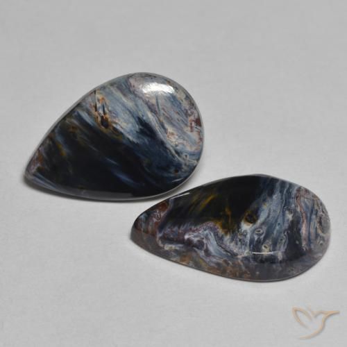 5.95 ct natürliche Mehrfarbig Pietersite-Edelsteine, Birnenform, Lichtundurchlässig