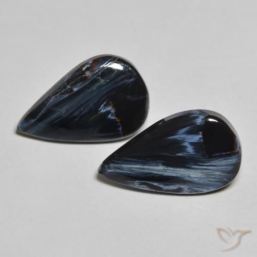 5.25ctw Natürlicher Mehrfarbig Pietersite, Birnenform, Lichtundurchlässig