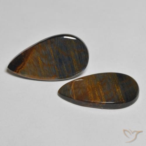 10.63 ct natürliche Mehrfarbig Pietersite-Edelsteine, Birnenform, Lichtundurchlässig