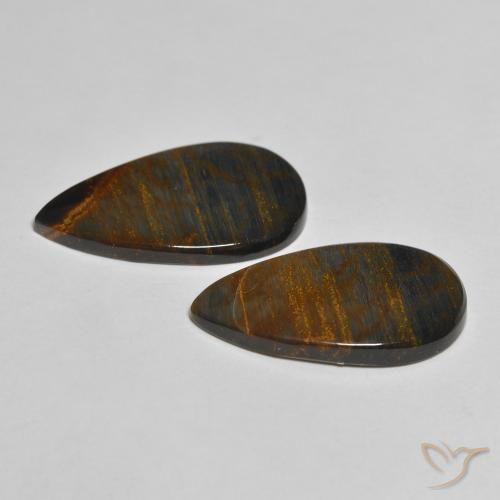 10.63 ct natürliche Mehrfarbig Pietersite-Edelsteine, Birnenform, Lichtundurchlässig