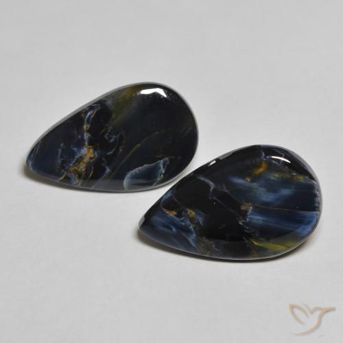 6.58ctw Natürlicher Mehrfarbig Pietersite, Birnenform, Lichtundurchlässig