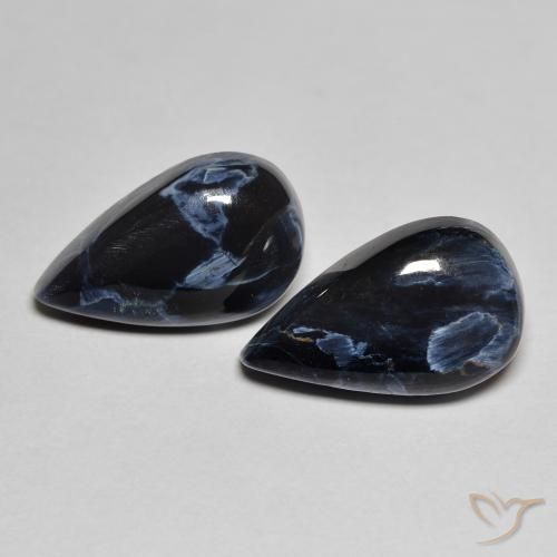 8.92ctw Natürlicher Mehrfarbig Pietersite, Birnenform, Lichtundurchlässig