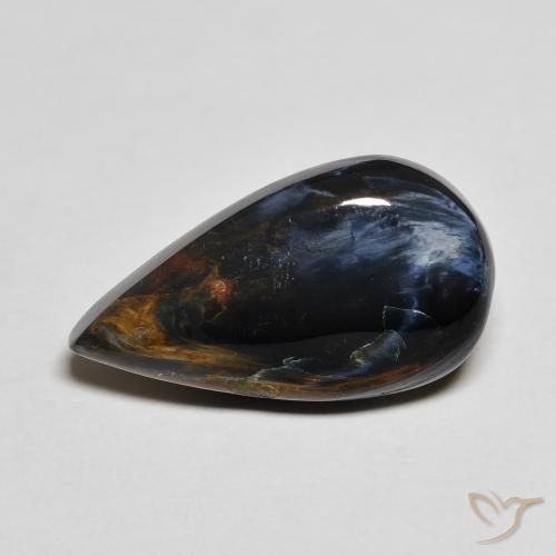 5.68ct Natürlicher Mehrfarbig Pietersite, Birnenform, Lichtundurchlässig