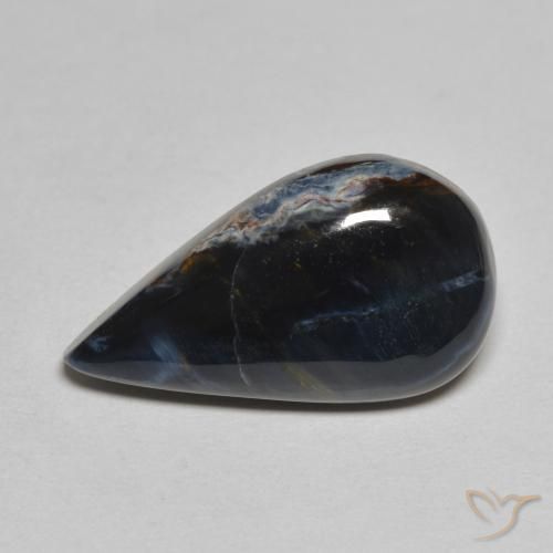 5.44ct Natürlicher Mehrfarbig Pietersite, Birnenform, Lichtundurchlässig
