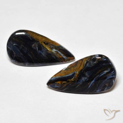 8.53ctw Natürlicher Mehrfarbig Pietersite, Birnenform, Lichtundurchlässig