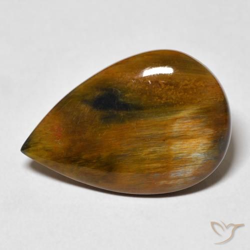 8.35ct Natürlicher Lebkuchen braun Pietersite, Birnenform, Lichtundurchlässig