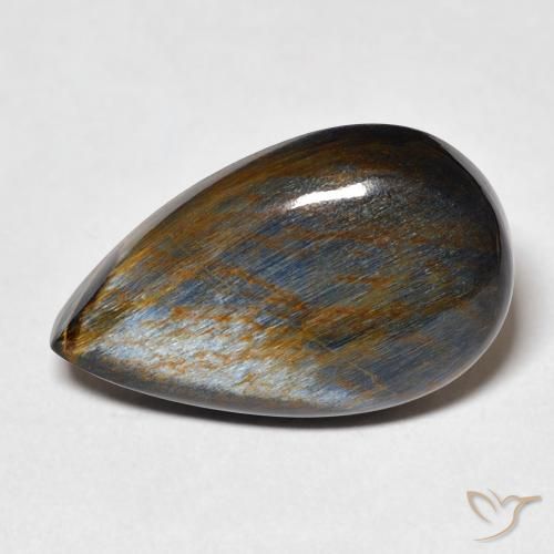 10.50ct Natürlicher Mehrfarbig Pietersite, Birnenform, Lichtundurchlässig