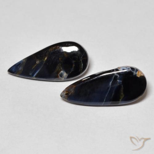 5.51ctw Natürlicher Mehrfarbig Pietersite, Birnenform, Lichtundurchlässig
