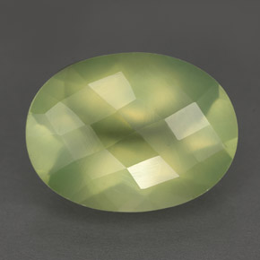 9,74 ctw natürlicher grüner Prehnit, Transparent, Transparent / Lichtdurchlässig
