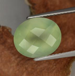 4,81 ctw natürlicher grüner Prehnit, Oval Schliff, Lichtdurchlässig
