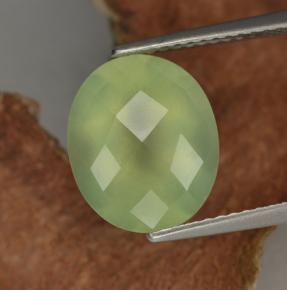 4,81 ctw natürlicher grüner Prehnit, Oval Schliff, Lichtdurchlässig