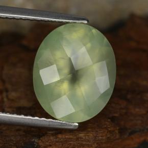 4,78 ctw natürlicher grüner Prehnit, Oval Schliff, Lichtdurchlässig