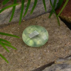 4,81 ctw natürlicher grüner Prehnit, Oval Schliff, Lichtdurchlässig