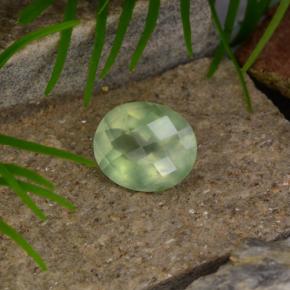 4,81 ctw natürlicher grüner Prehnit, Oval Schliff, Lichtdurchlässig
