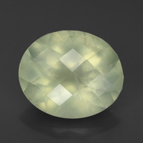 4,09 ctw natürlicher grüner Prehnit, Transparent, Transparent / Lichtdurchlässig