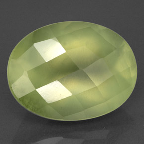 10,90 ctw natürlicher grüner Prehnit, Transparent, Transparent / Lichtdurchlässig