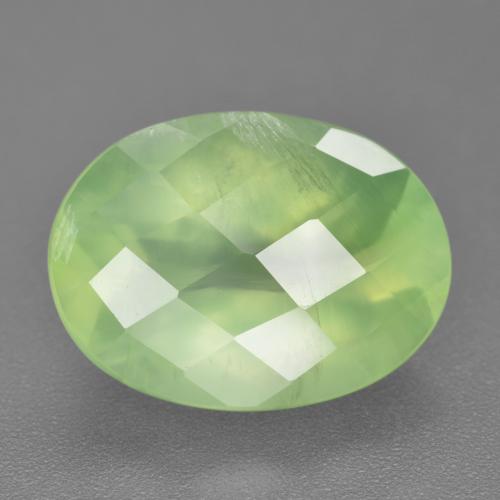 10,27 ctw natürlicher grüner Prehnit, Oval Schliff, Lichtdurchlässig