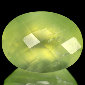 10,90 ctw natürlicher grüner Prehnit, Transparent, Transparent / Lichtdurchlässig