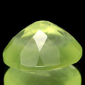 10,90 ctw natürlicher grüner Prehnit, Transparent, Transparent / Lichtdurchlässig