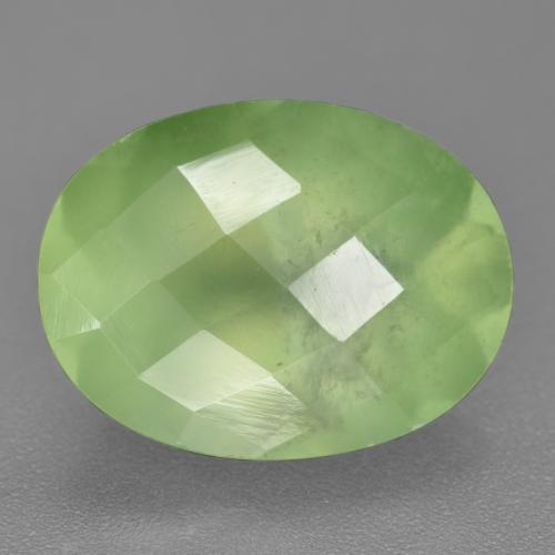 9,84 ctw natürlicher grüner Prehnit, Oval Schliff, Lichtdurchlässig