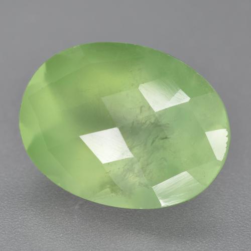 9,84 ctw natürlicher grüner Prehnit, Oval Schliff, Lichtdurchlässig