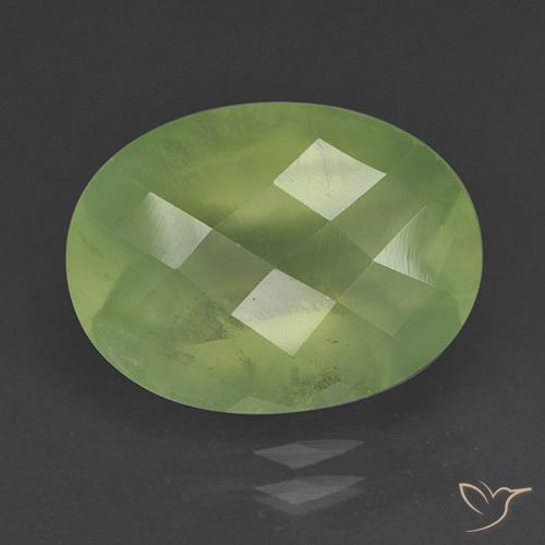 9.09ct Natürlicher gelblich-grün Prehnit, Oval, Lichtdurchlässig