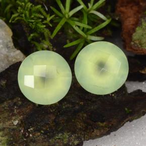 3,95 ct natürliche grüner Prehnit-Edelsteine, Rundschliff, Lichtdurchlässig