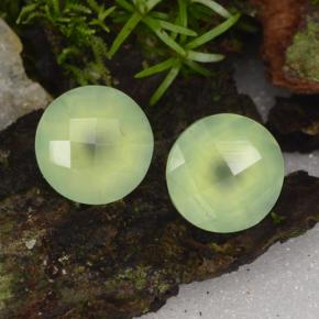 3,95 ct natürliche grüner Prehnit-Edelsteine, Rundschliff, Lichtdurchlässig