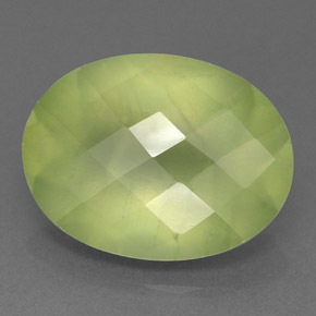 8,52 ctw natürlicher grüner Prehnit, Transparent, Transparent / Lichtdurchlässig