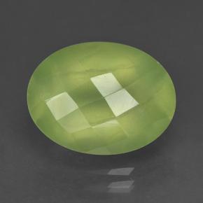 9,97 ctw natürlicher grüner Prehnit, Oval Schliff, Lichtdurchlässig