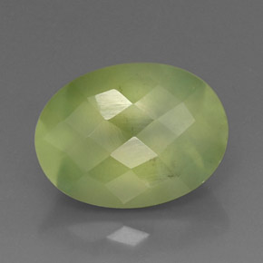 10,75 ctw natürlicher grüner Prehnit, Transparent, Transparent / Lichtdurchlässig