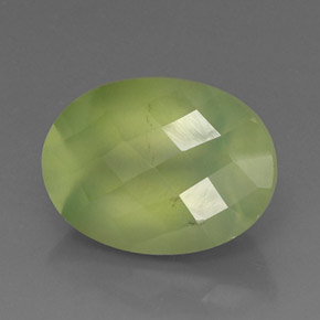10,75 ctw natürlicher grüner Prehnit, Transparent, Transparent / Lichtdurchlässig