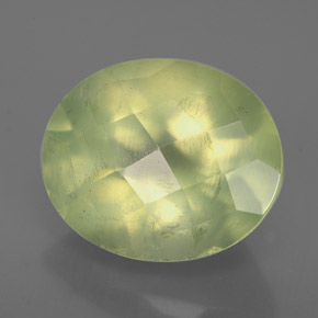5,21 ctw natürlicher grüner Prehnit, Transparent, Transparent / Lichtdurchlässig