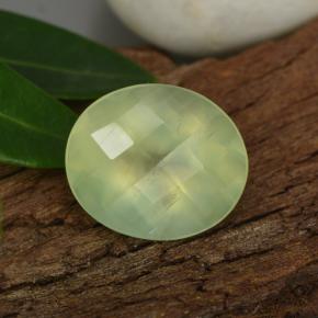 4,75 ctw natürlicher grüner Prehnit, Oval Schliff, Lichtdurchlässig