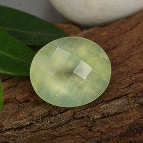 4,75 ctw natürlicher grüner Prehnit, Oval Schliff, Lichtdurchlässig
