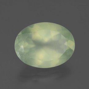 8,36 ctw natürlicher grüner Prehnit, Oval Schliff, Transparent