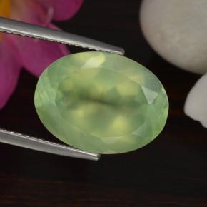 9,48 ctw natürlicher grüner Prehnit, Oval Schliff, Lichtdurchlässig