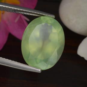 9,48 ctw natürlicher grüner Prehnit, Oval Schliff, Lichtdurchlässig
