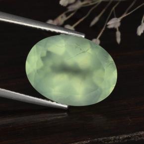 8,92 ctw natürlicher grüner Prehnit, Oval Schliff, Lichtdurchlässig
